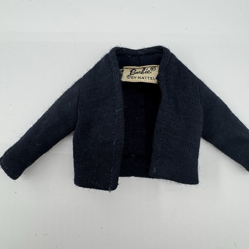 Vintage 1960s Barbie Commuter Set Black Knit Jacket Mattel #916‎